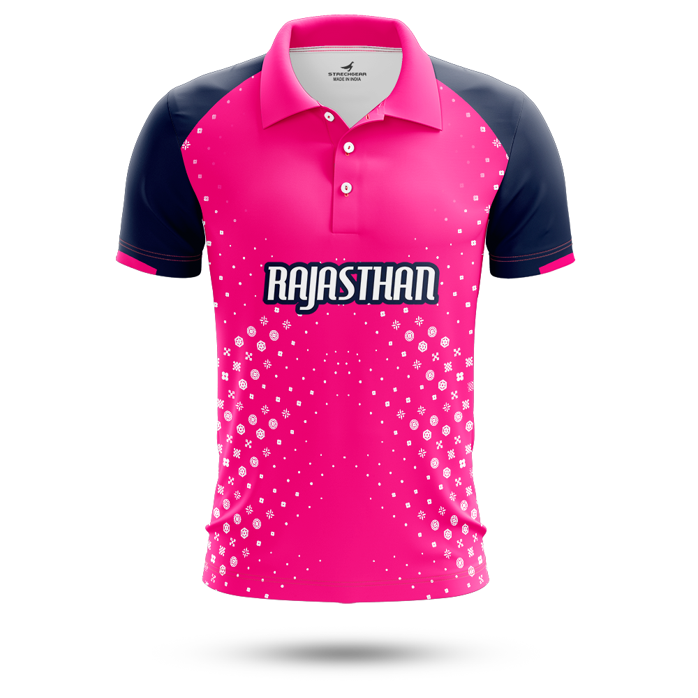 IPL 2024 RAJASTHAN ROYALS JERSEY CUSTOMISED KIDS AND PLUS SIZE ADULTS Strechgear