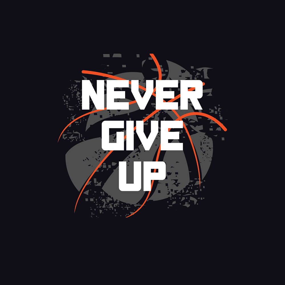 Never Give Up Active T-shirt SR-1025