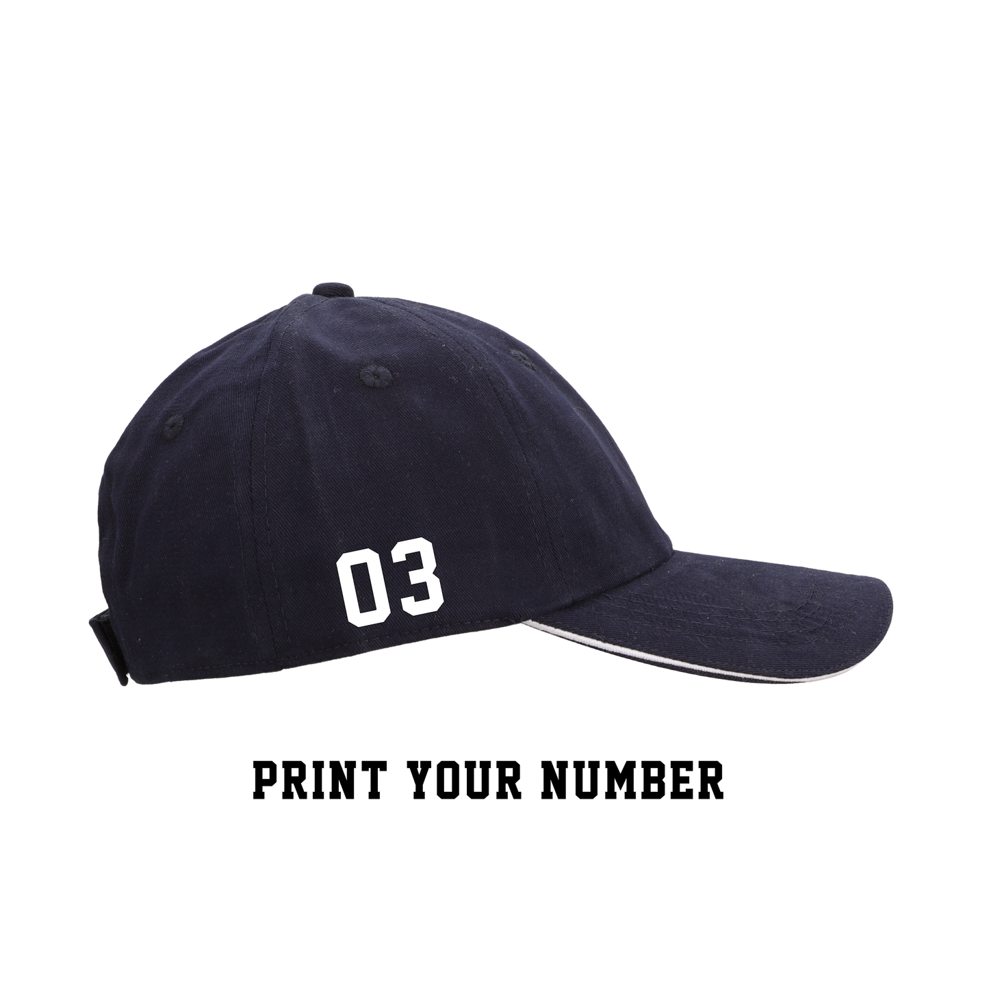 Customised Cotton Sports Cap - Navy Blue