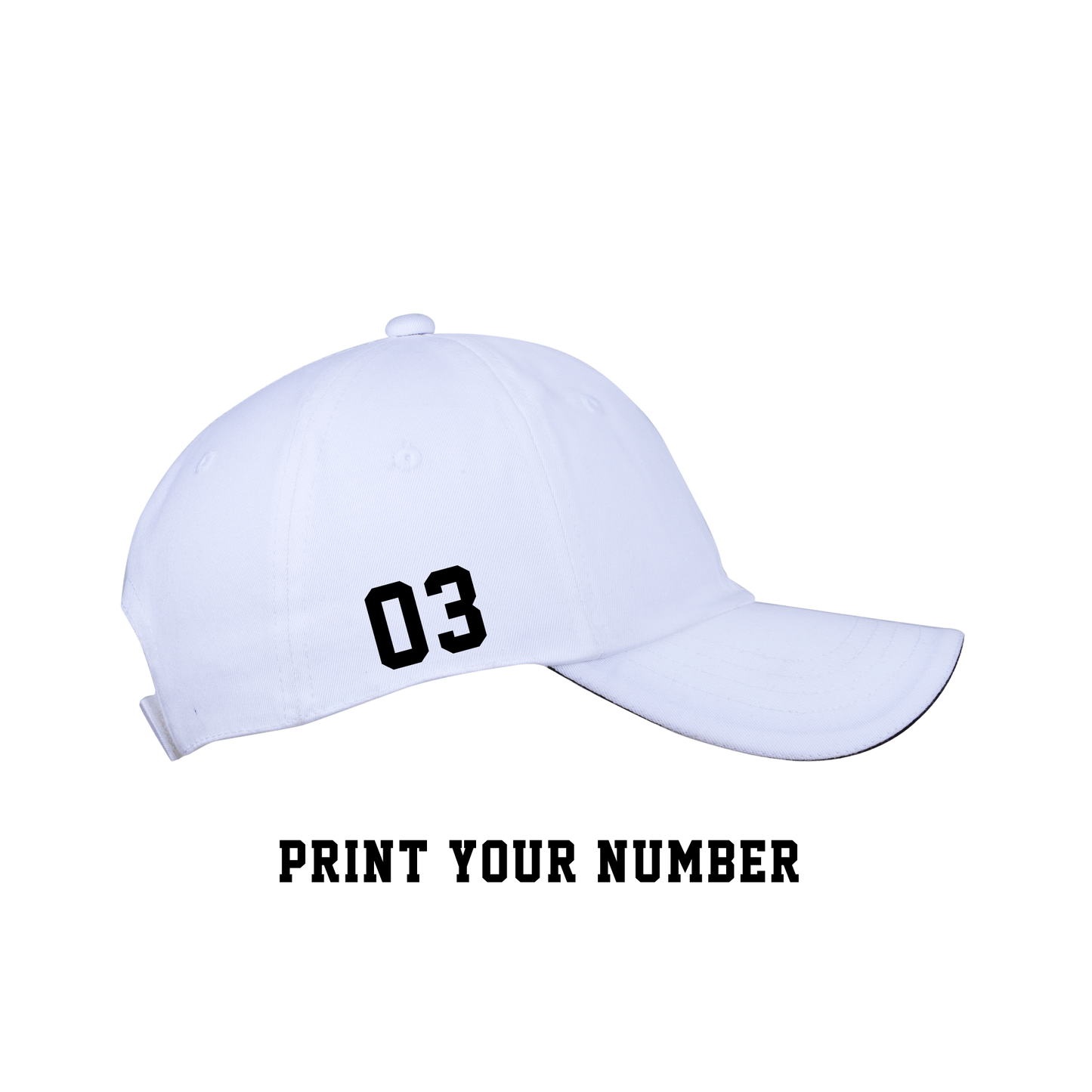 Customised Cotton Sports Cap - White